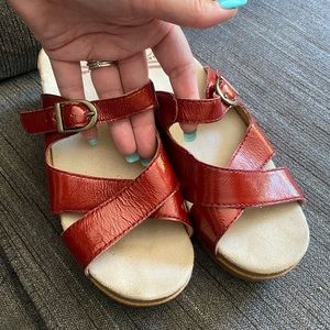 Dansko red heeled sandals  Sz 37